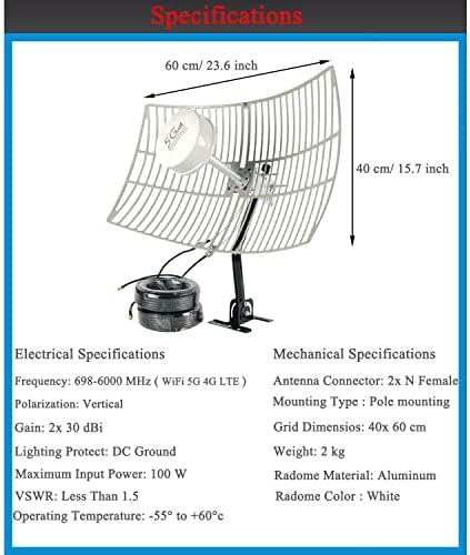 Antena Parab Lica Signalplus G G Wifi Lte De Metros Lapson M Xico