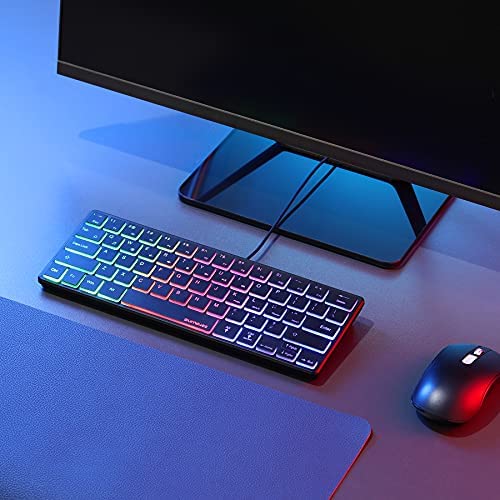 Teclado Usb Surnqiee De 64 Teclas Rgb Con Luz Led Negro Lapson México