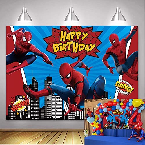 Telón de Fondo AOYU Spider-man Feliz Cumpleaños 7x5ft- Lapson México