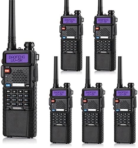 Radio Baofeng UV-5R 2 Vías VHF UHF 3800mAh Paquete 6 -Negro- Lapson México