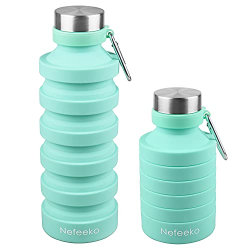 Nefeeko Botella de agua plegable, reutilizable, sin BPA, de