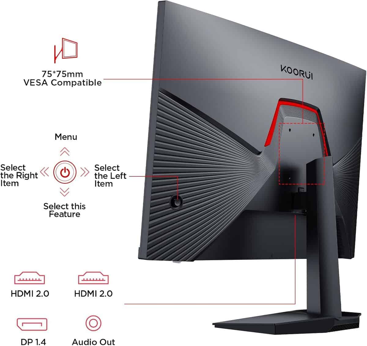 Alternative view of Monitor de Juegos IPS de 24 pulgadas KOORUI 200Hz HDR400