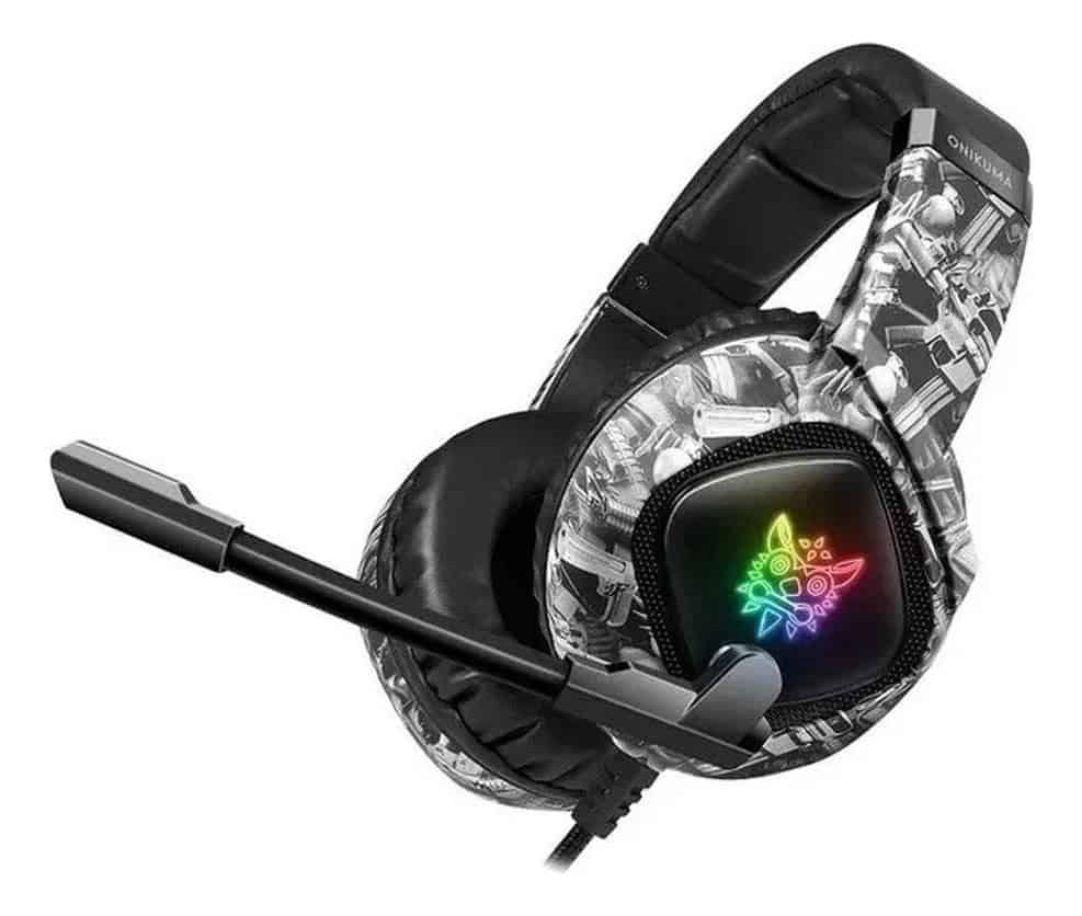 Alternative view of Audifonos Gamer Alámbrico Onikuma K19 Camouflage Gris