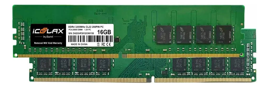 Memoria Ram Icoolax Ddr4 16gb 3200mhz Longdimm -verde