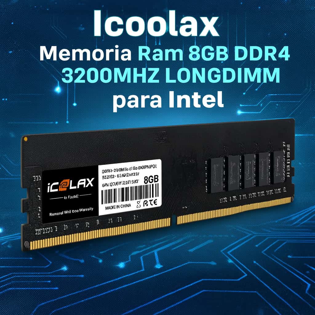 Alternative view of Memoria Ram Icoolax 8gb Ddr4 3200mhz Longdimm -negro