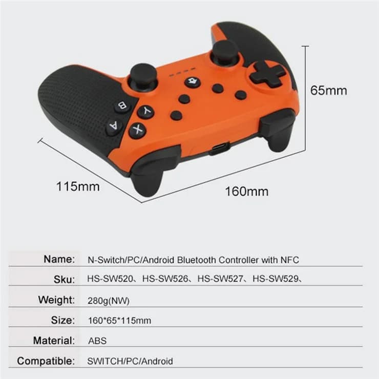 Alternative view of Control Inalámbrico Honson Hs-sw520 Multicompatible -naranja