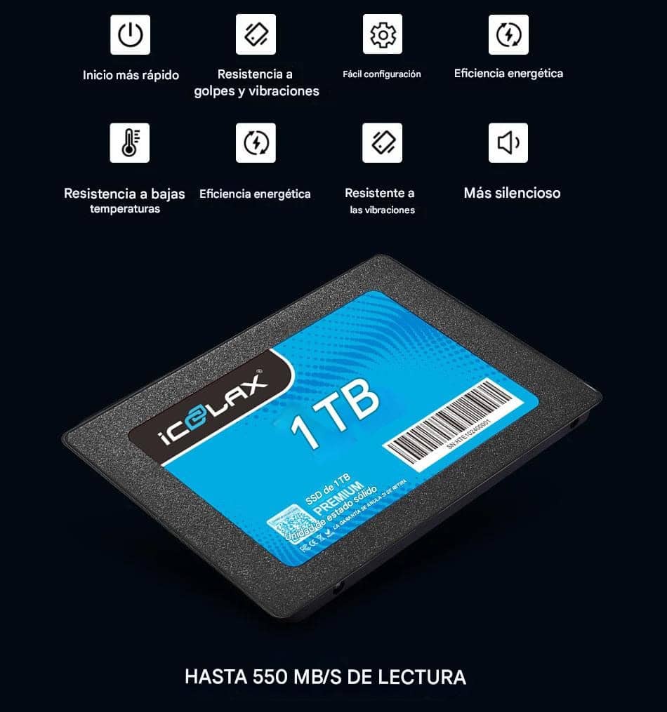 Alternative view of Disco Duro De Estado Sólido Icoolax Sata3 2.5  1tb -negro