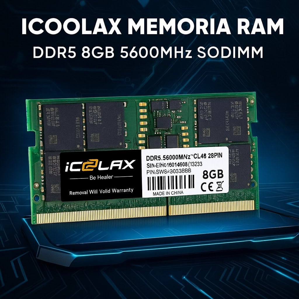 Alternative view of Memoria Ram Icoolax Ddr5 8gb 5600mhz Sodimm -verde