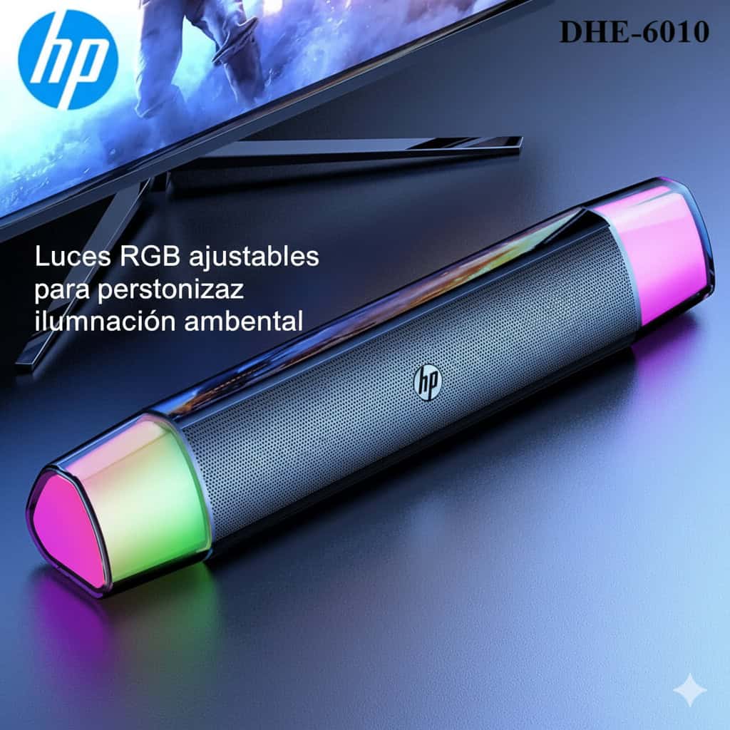 Barra De Sonido Rgb Hp Dhe-6010 6w Conexión 3.5mm -negro - Image 4