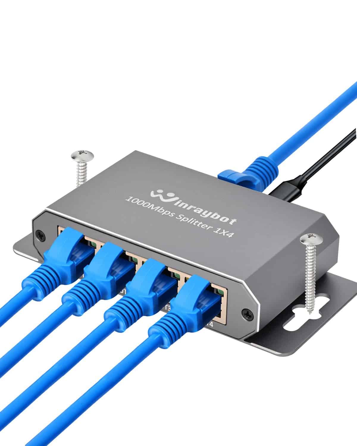 Switch Ethernet de 4 Puertos, Divisor Ethernet 1 a 4,
