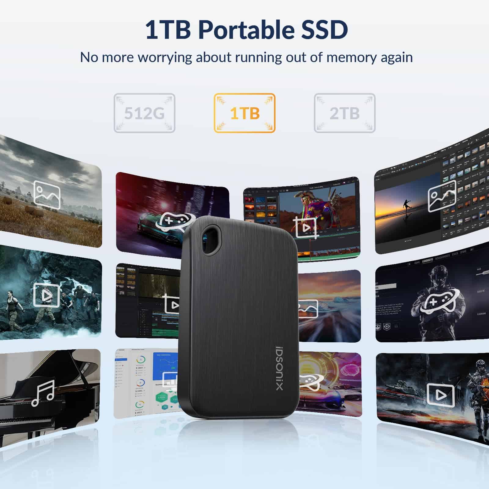 Alternative view of iDsonix 1TB SSD Externo, Disco Duro Portátil USB 3.2 GEN