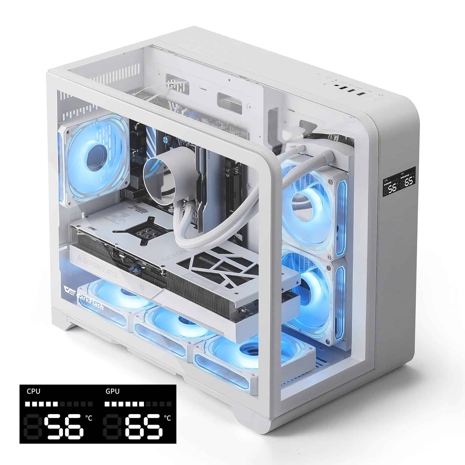 darkFlash Caja de PC para Gaming Micro-ATX con Pantalla,