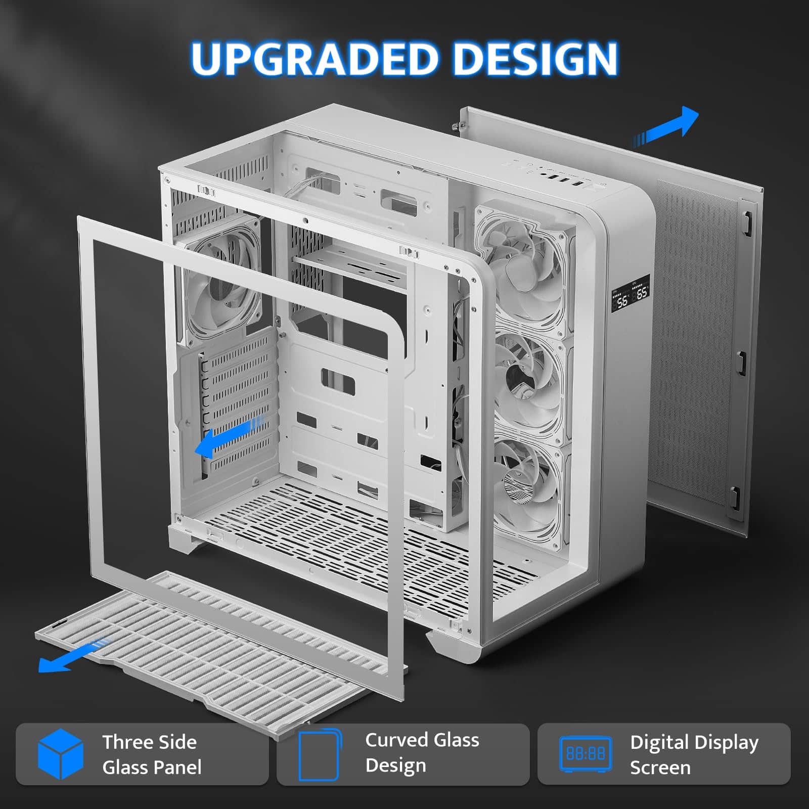 Alternative view of Gabinete de PC darkFlash ATX Mid-Tower con Pantalla, Tres