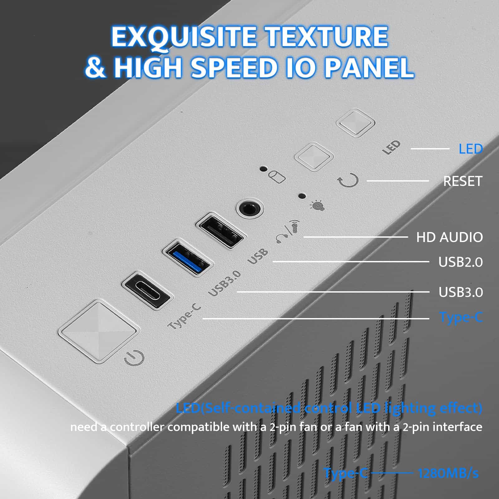 Alternative view of darkFlash Caja de PC para Gaming Micro-ATX con Pantalla,