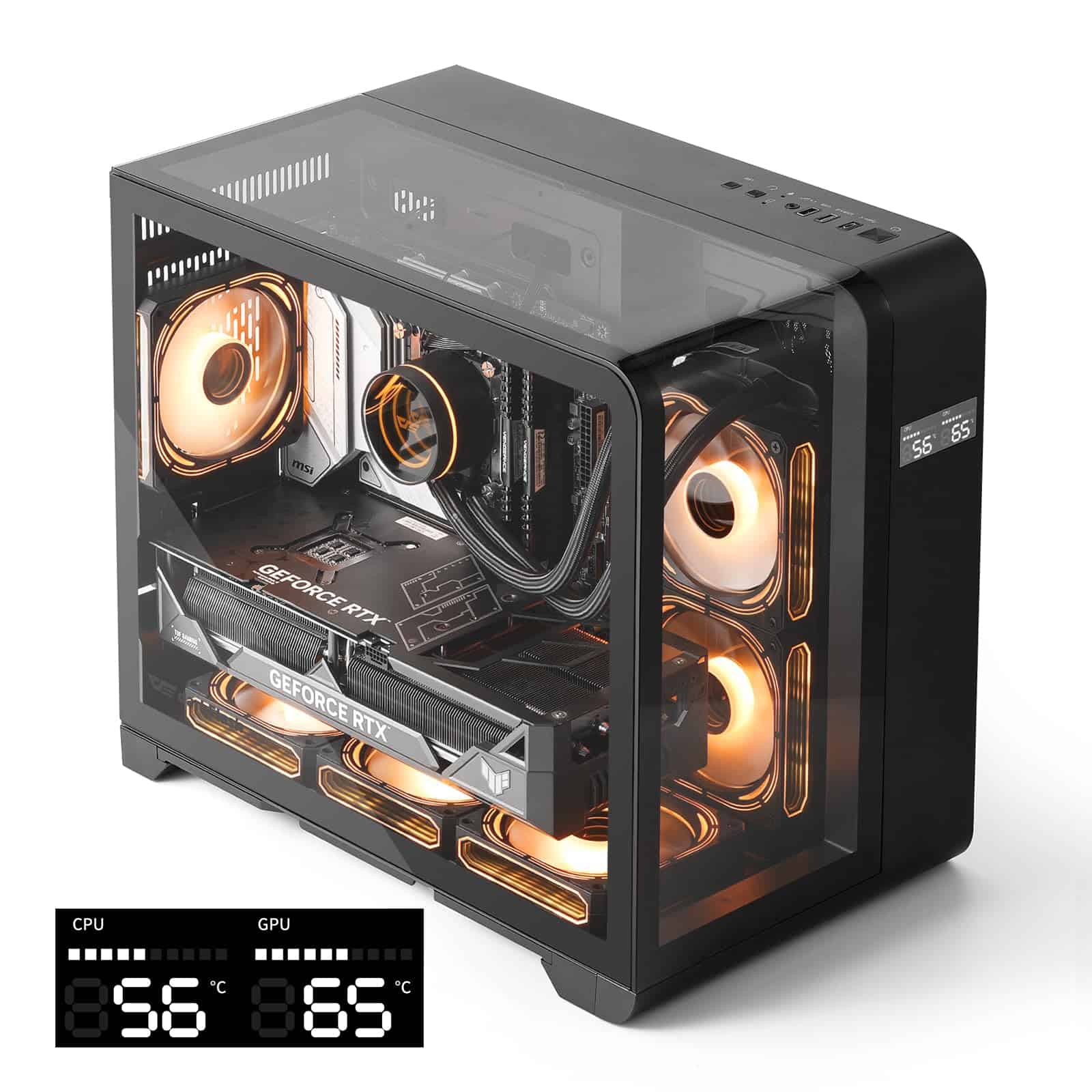 darkFlash Caja para PC Gaming MATX con pantalla, carcasa
