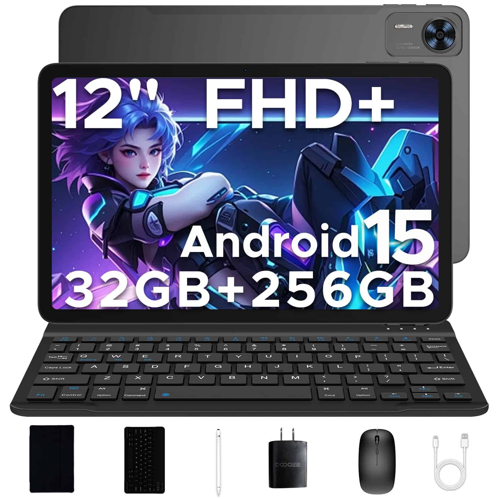 Tableta DOOGEE T36 de 12 pulgadas con teclado, Tablet