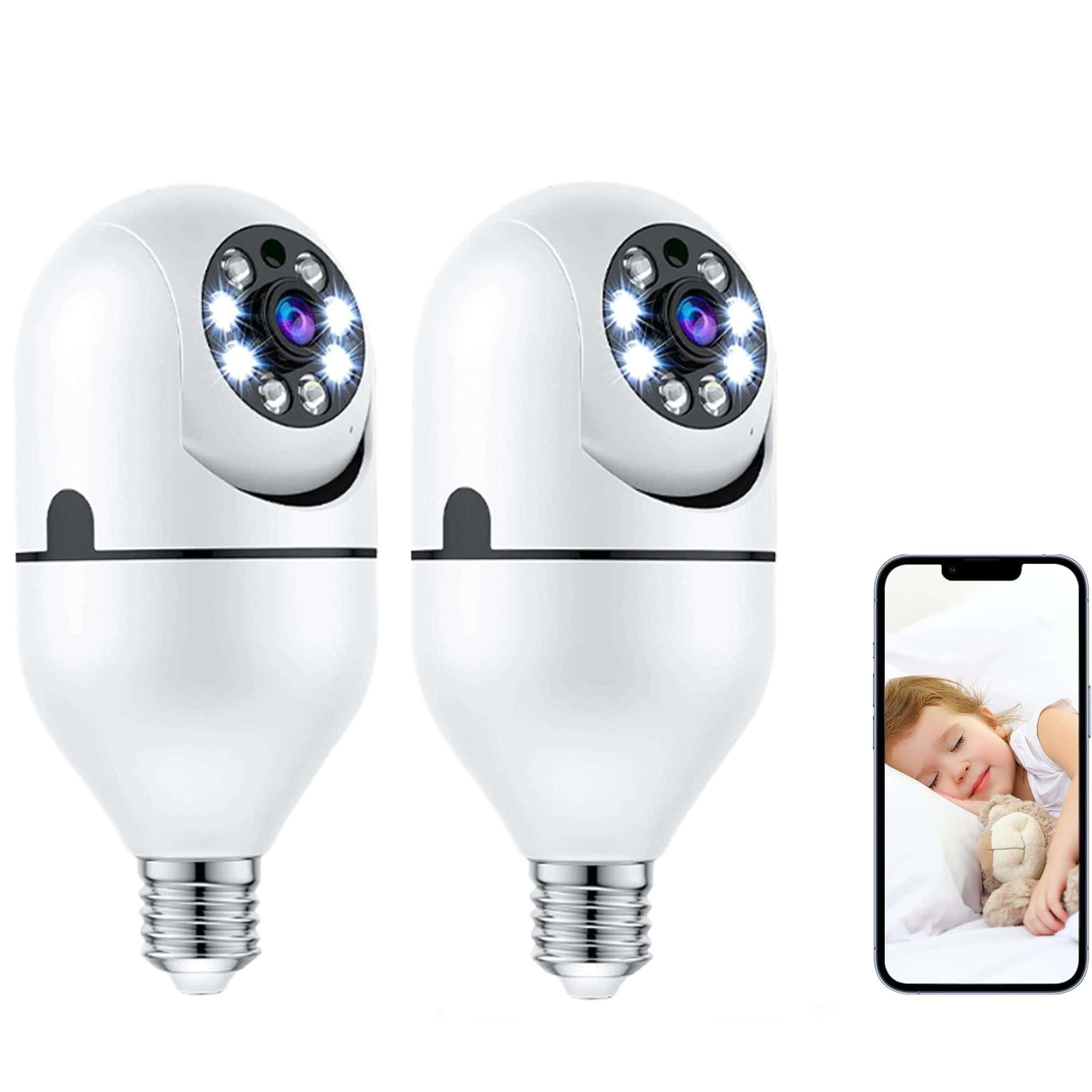 Cámara de seguridad con bombilla ANCBD 2-Pack 2K - Cámaras