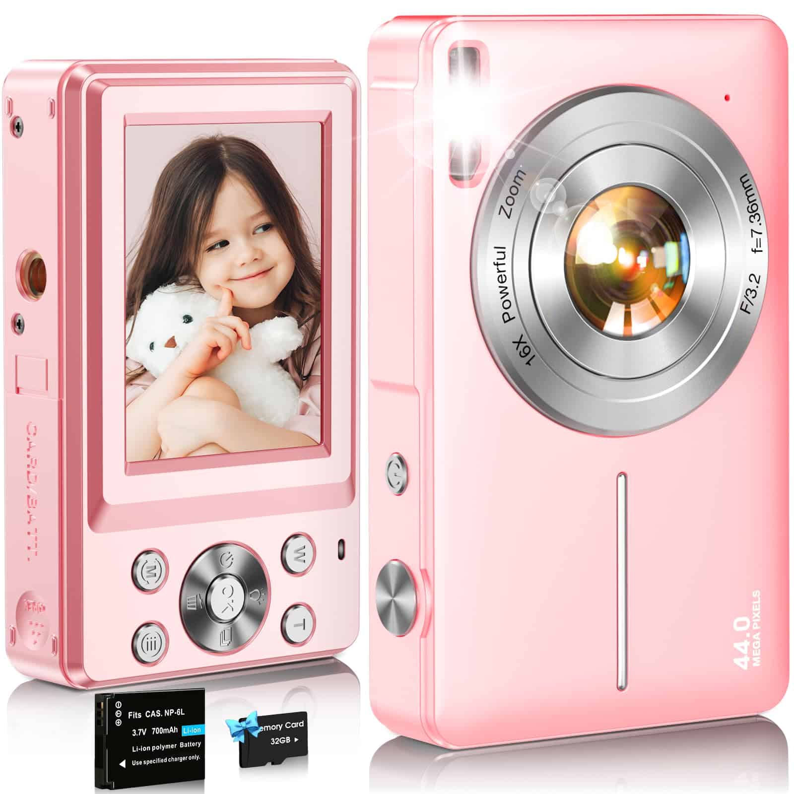 Cámara Digital, FHD 1080P Cámara de Niños 44MP Cámara