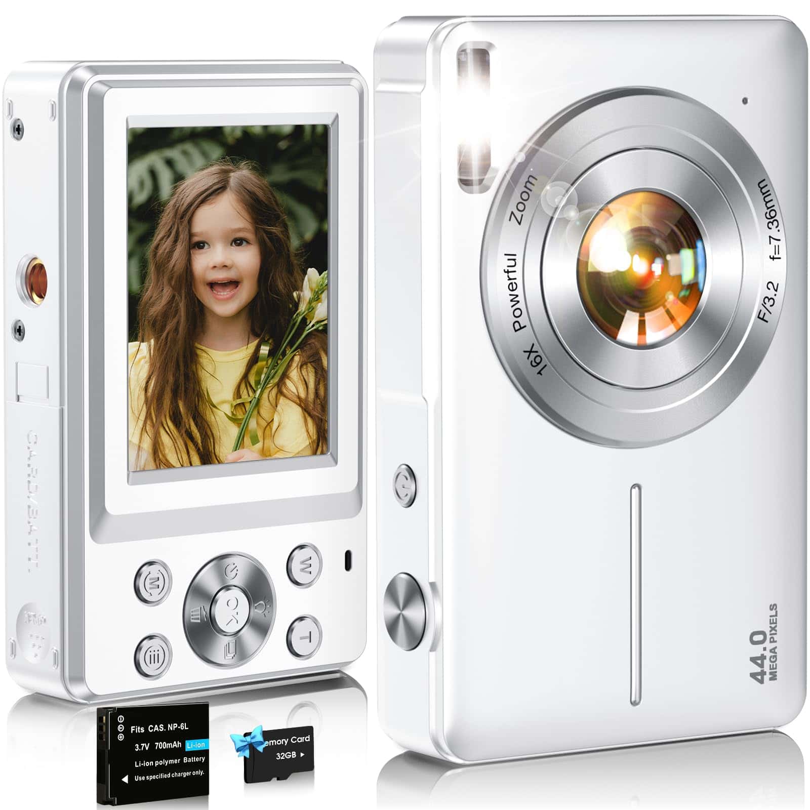 Cámara Digital, FHD 1080P Cámara para Niños 44MP Cámara