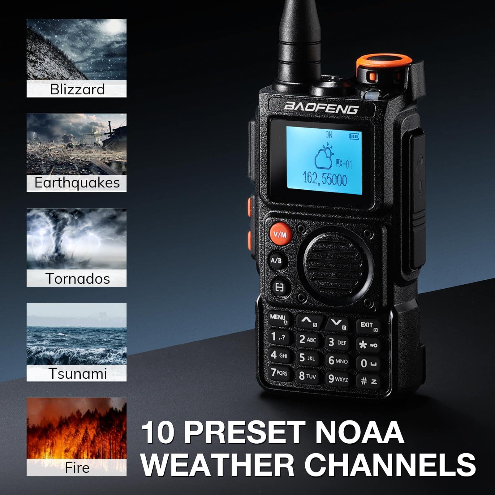 Alternative view of Radio de Mano Tri-Banda BAOFENG K6,