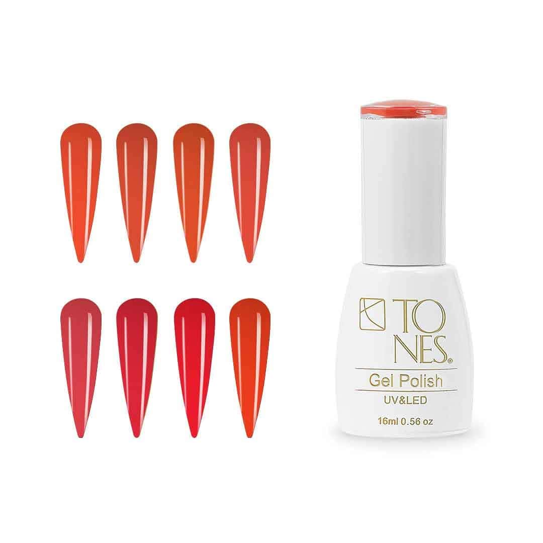 Kit de Esmalte en Gel TONES 8 Colores x 0.56 fl oz Rojos