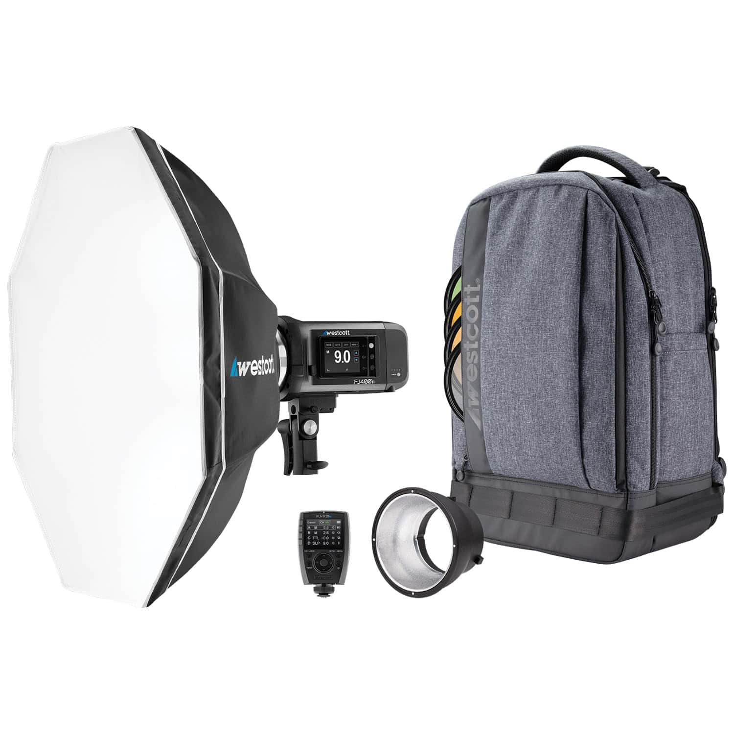 Kit de mochila de luz estroboscópica Westcott FJ400 II con