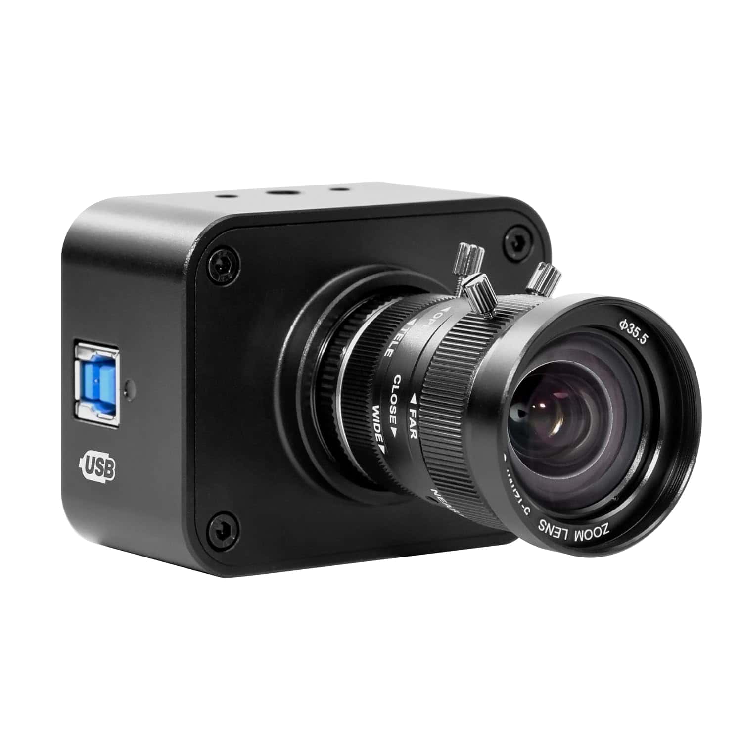 Cámara USB 4K MOKOSE, Webcam de Enfoque -Negro