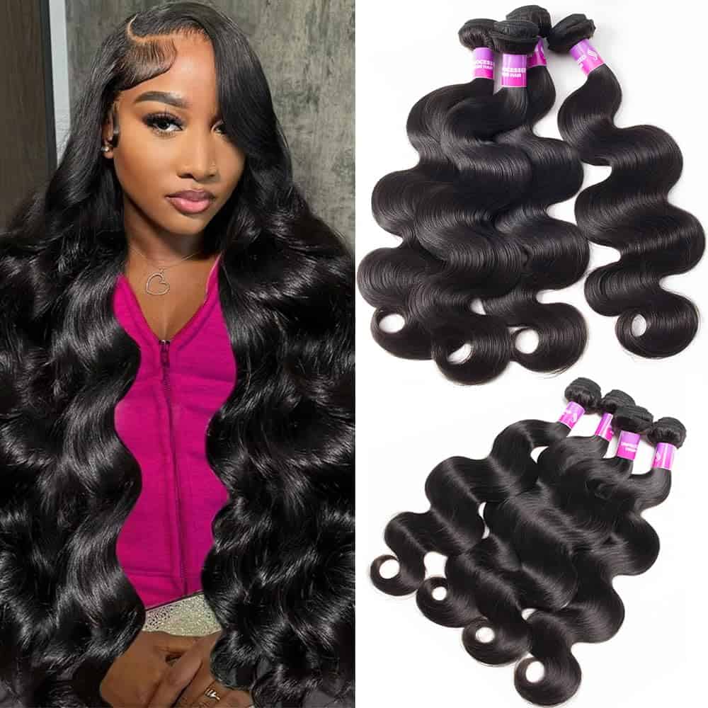 12A Extensiones de Cabello Humano 400g Ondas del Cuerpo 24
