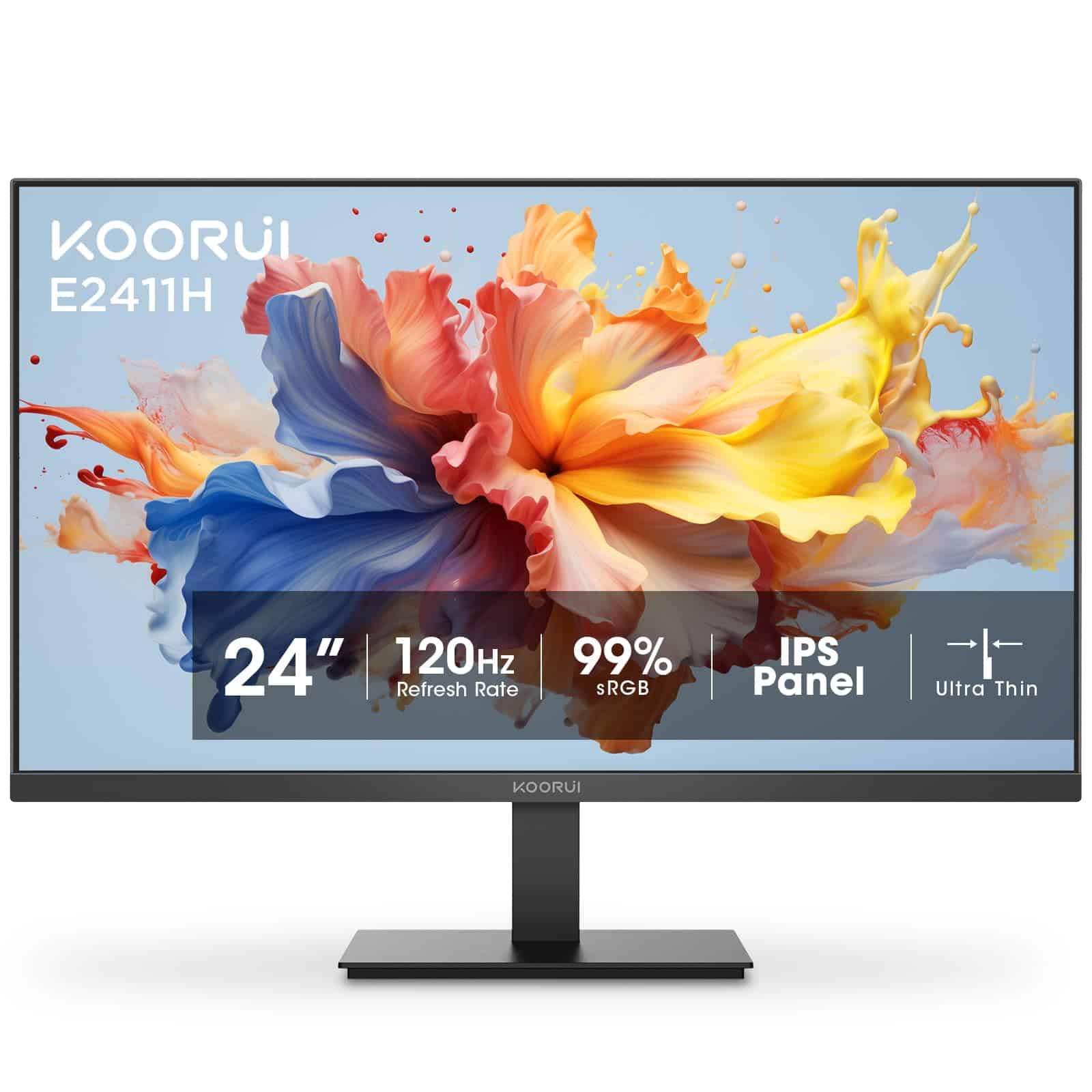Monitor de Juegos KOORUI de 24 pulgadas 120Hz IPS FHD (1920