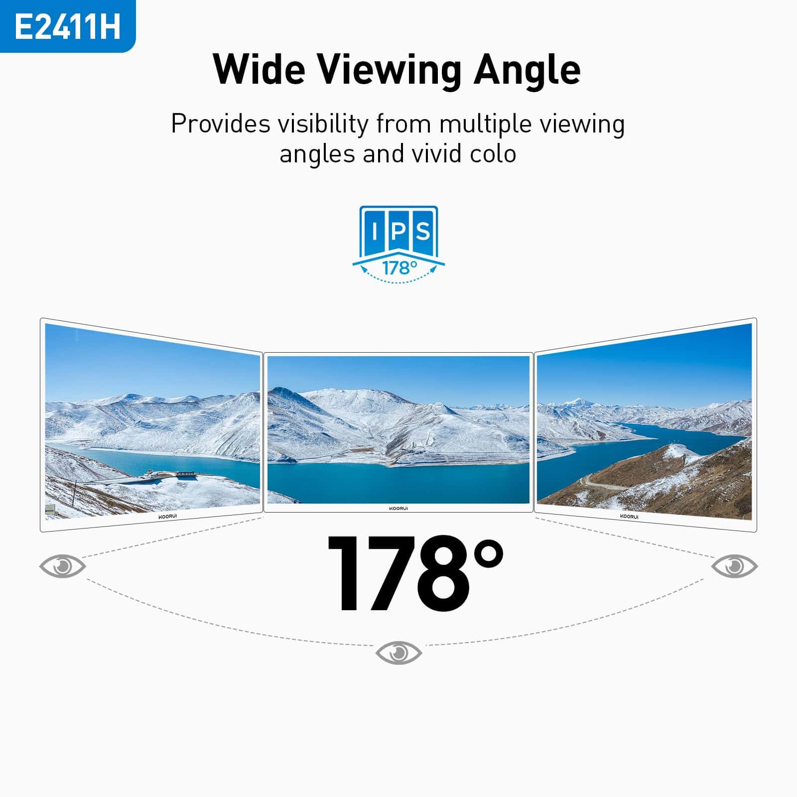 Alternative view of Monitor de Juegos KOORUI de 24 pulgadas 120Hz IPS FHD (1920