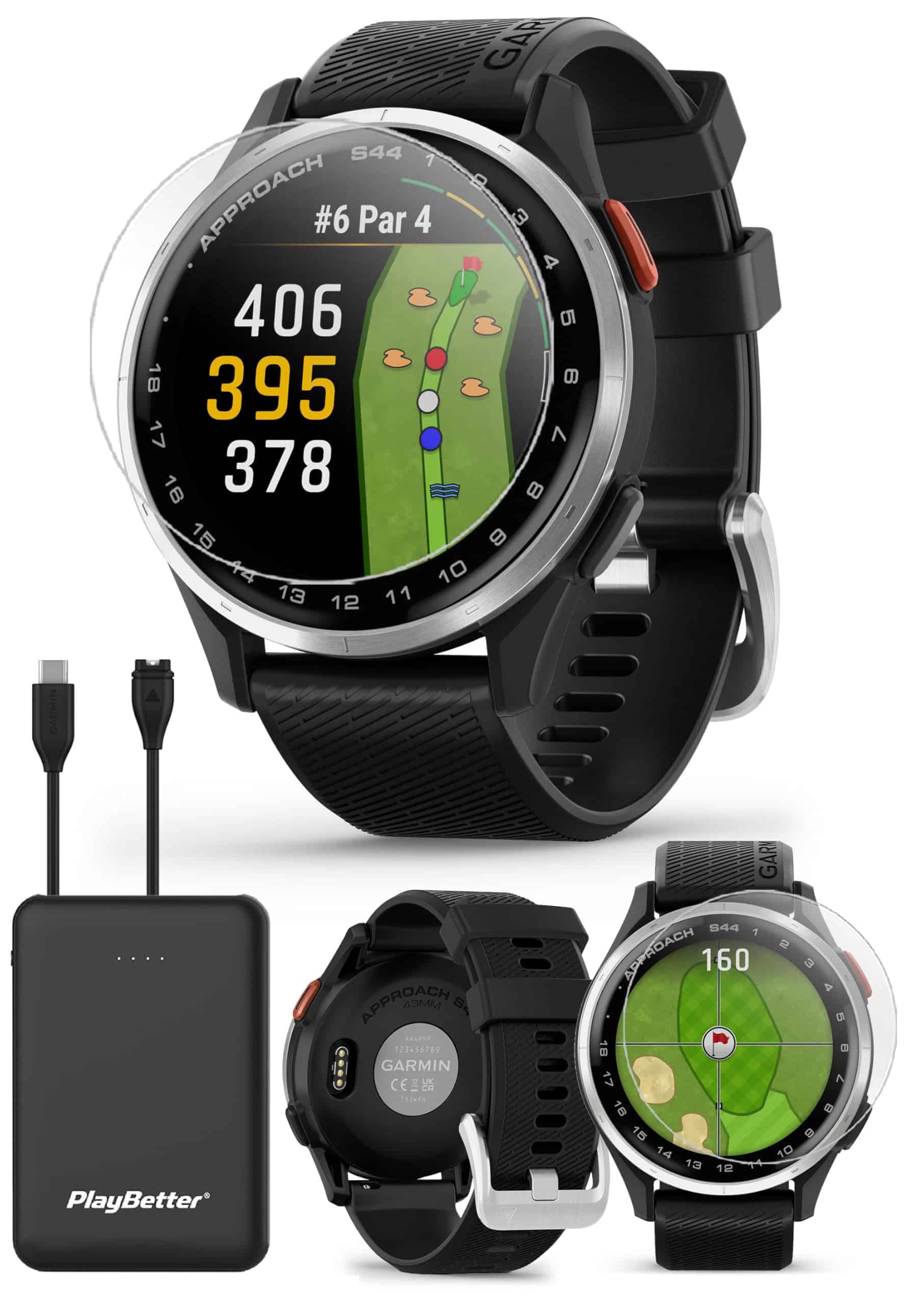 Garmin Approach S44 (Plata/Negro) Reloj Inteligente GPS de
