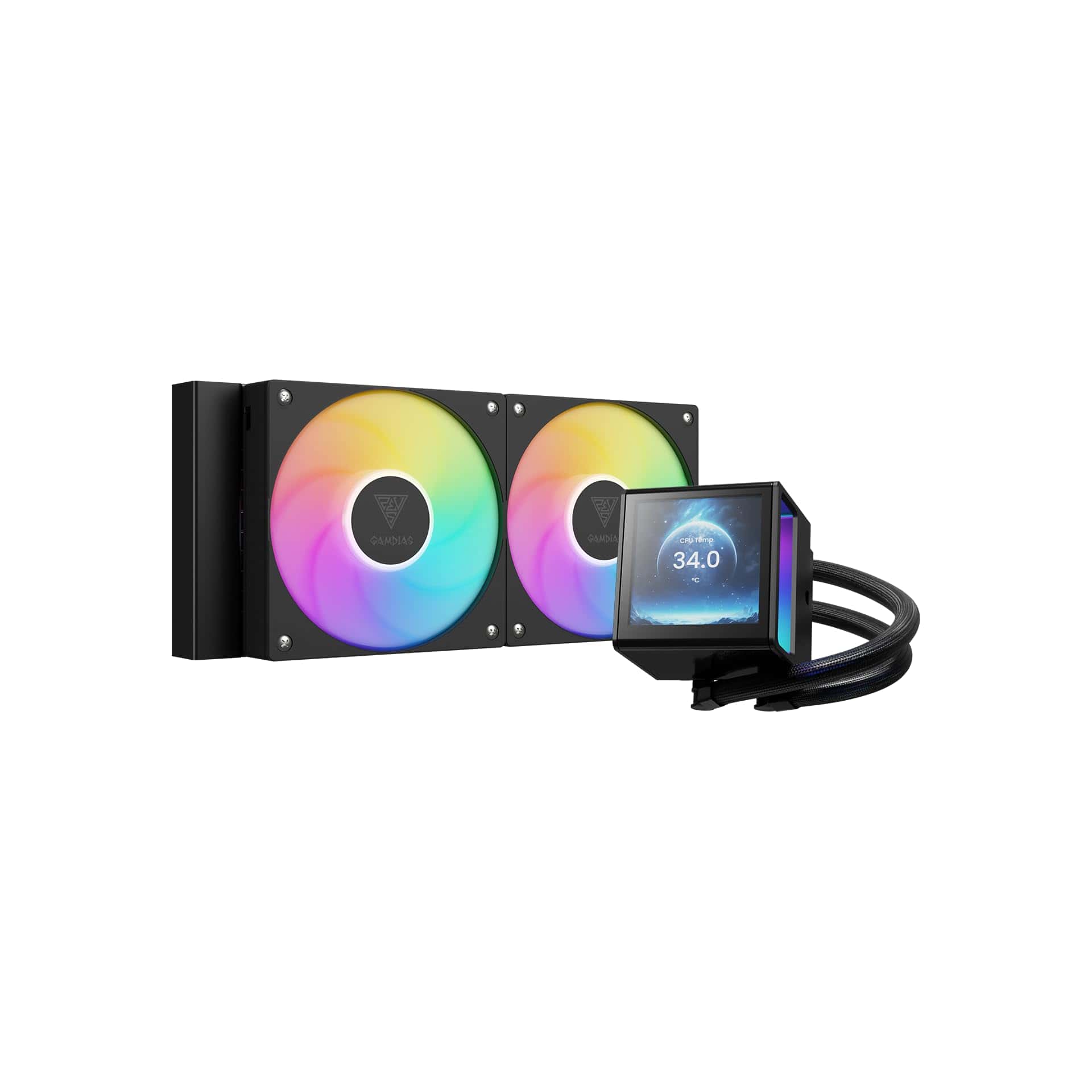 GAMDIAS CHIONE P5 240mm AIO CPU Liquid Cooler, Pantalla LCD