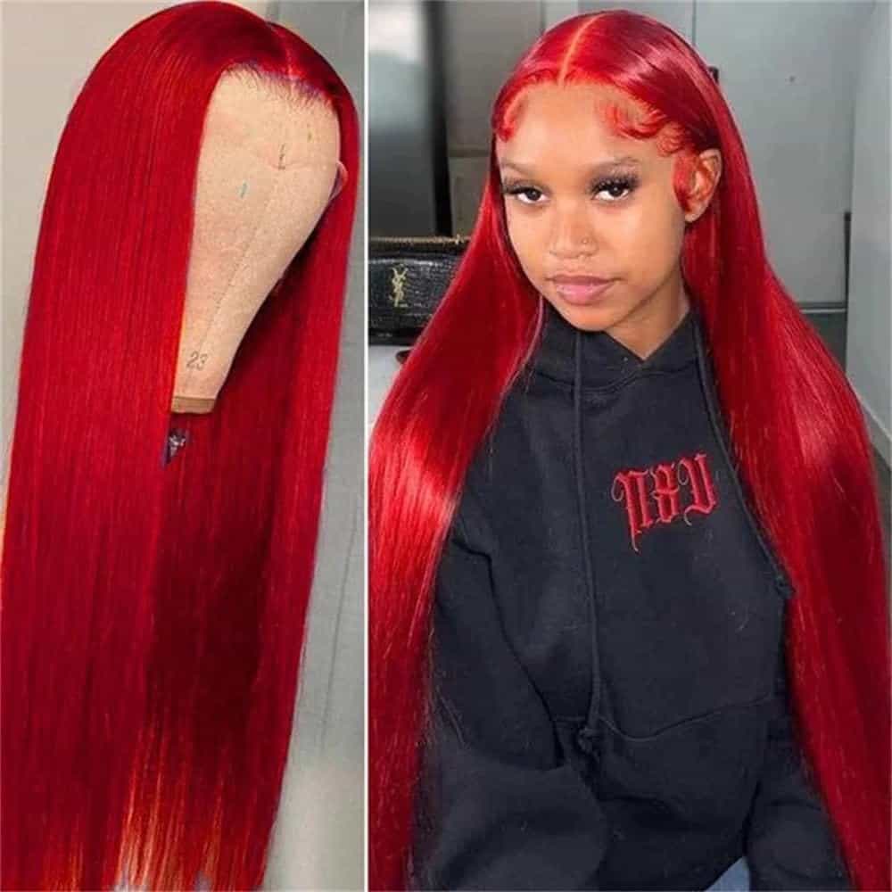 Peluca Frontal de Encaje ROJO ORIGEN con Pelo de Bebé para
