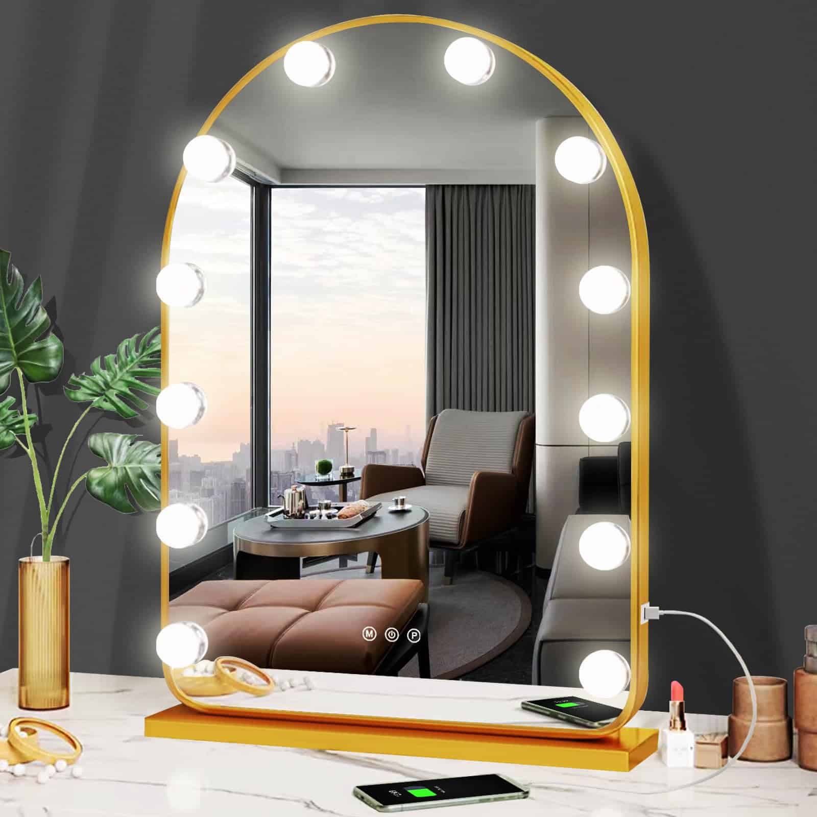 Espejo de Vanidad Hollywood THEKLA con Luz LED Regulable 3