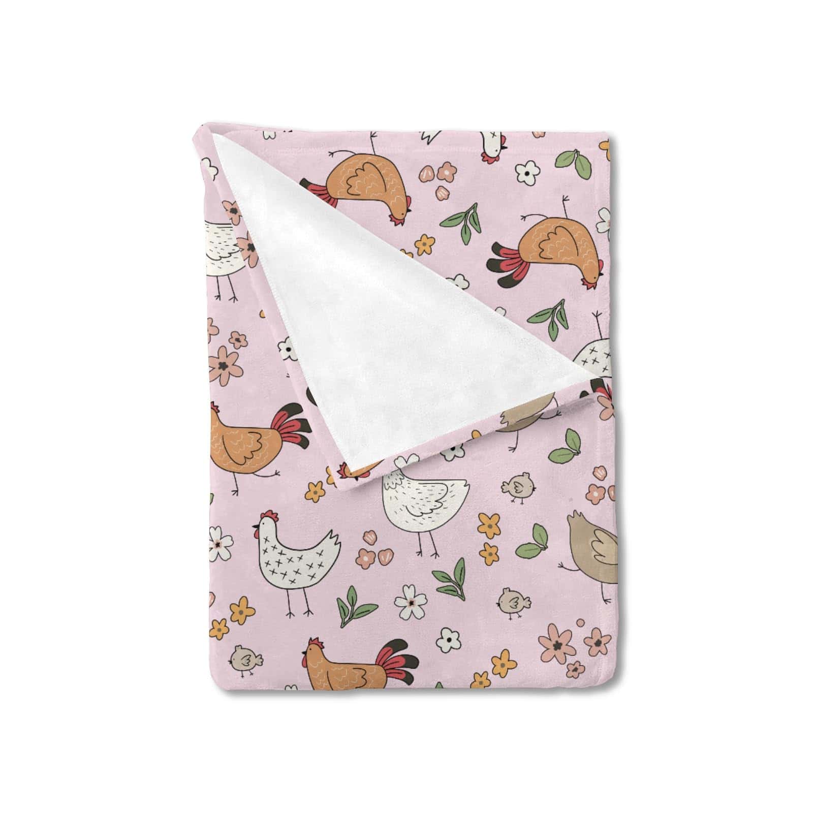 Manta de bebé de pollo floral linda para niño niña gallina