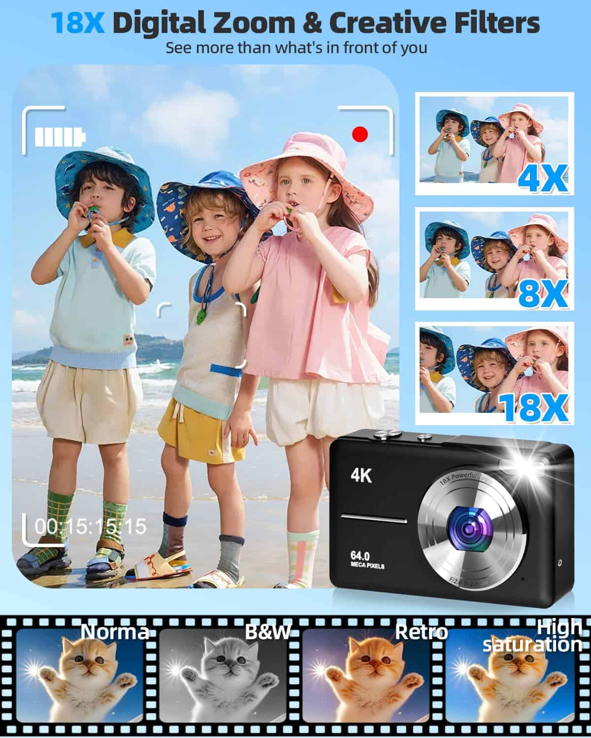 Cámara Digital 4K para Fotografía, Enfoque Automático de - Image 4