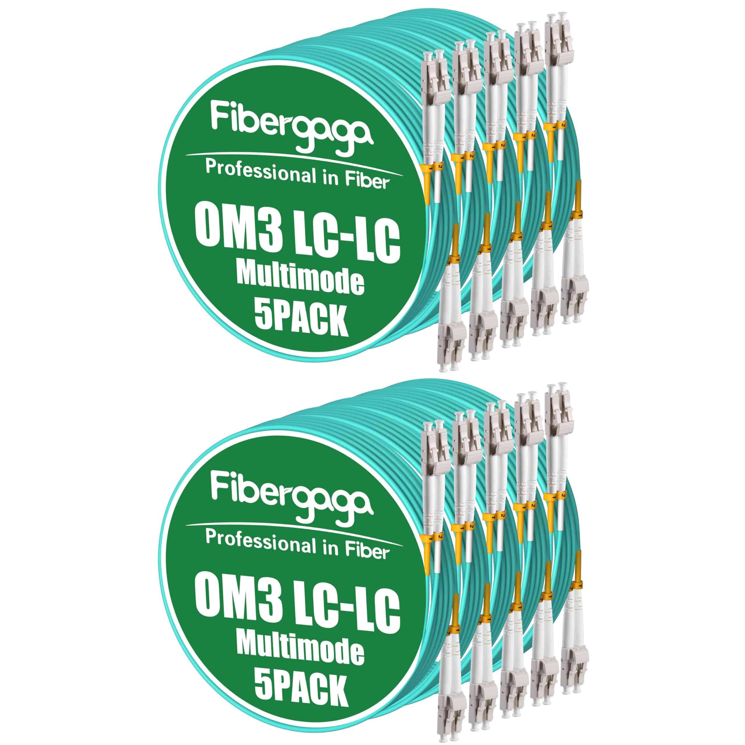 Fibergaga 10Pack-0.5M(1.6ft) OM3 Cable de Par Trenzado de
