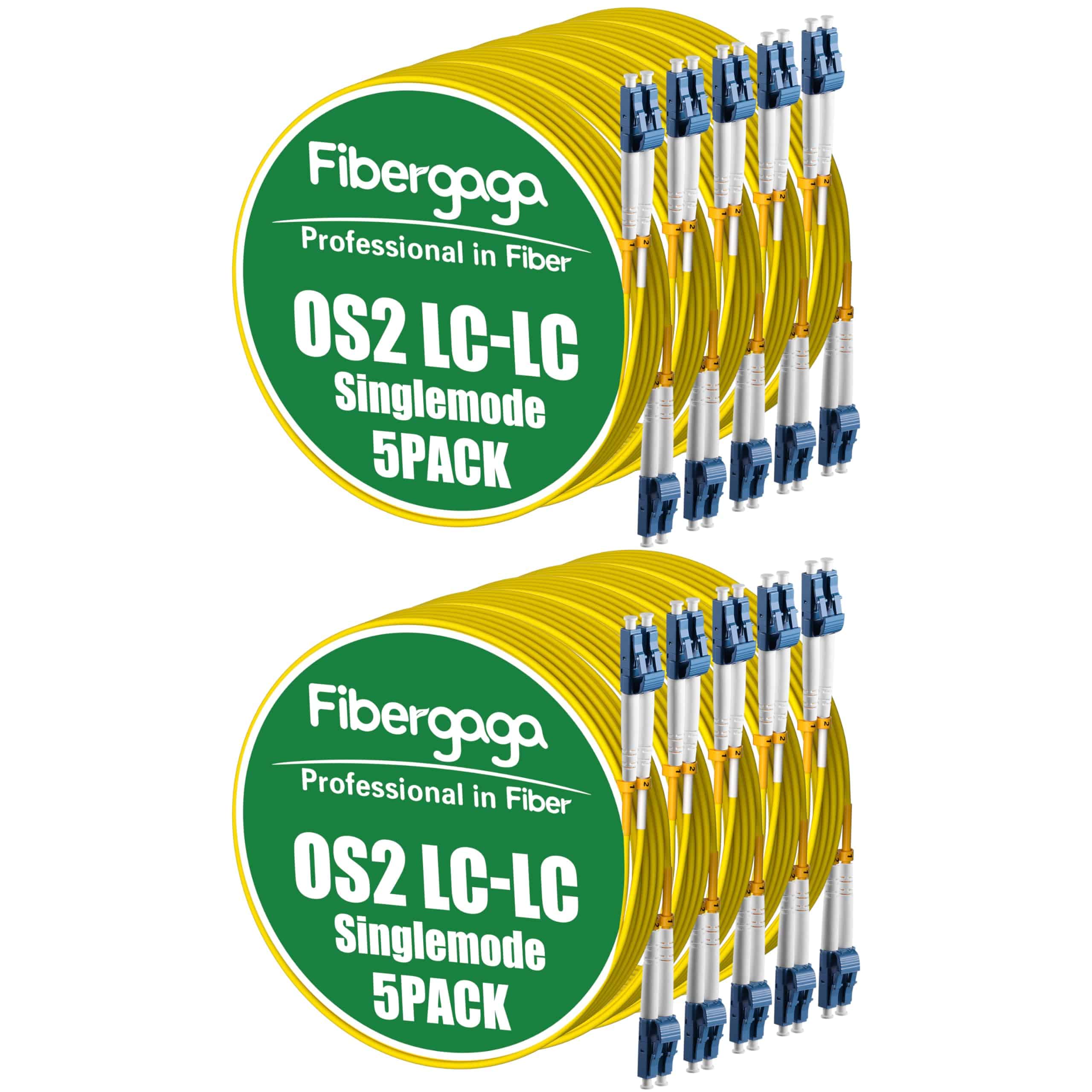 Fibergaga 10Pack-1M(3ft) Cable de Fibra Óptica LC a LC