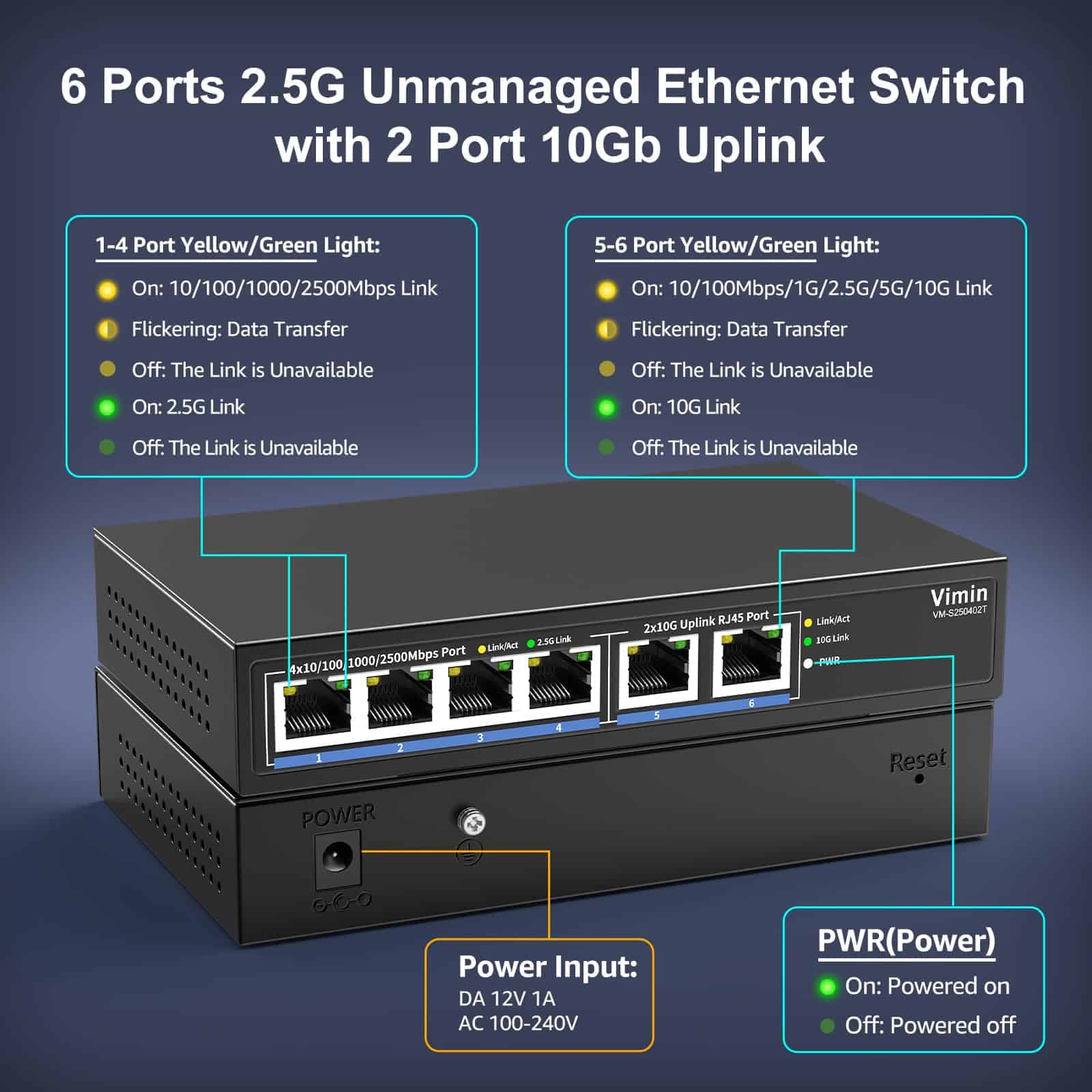 Alternative view of Switch Ethernet de 6 Puertos 10G/2.5G con Doble 10GBASE-T,