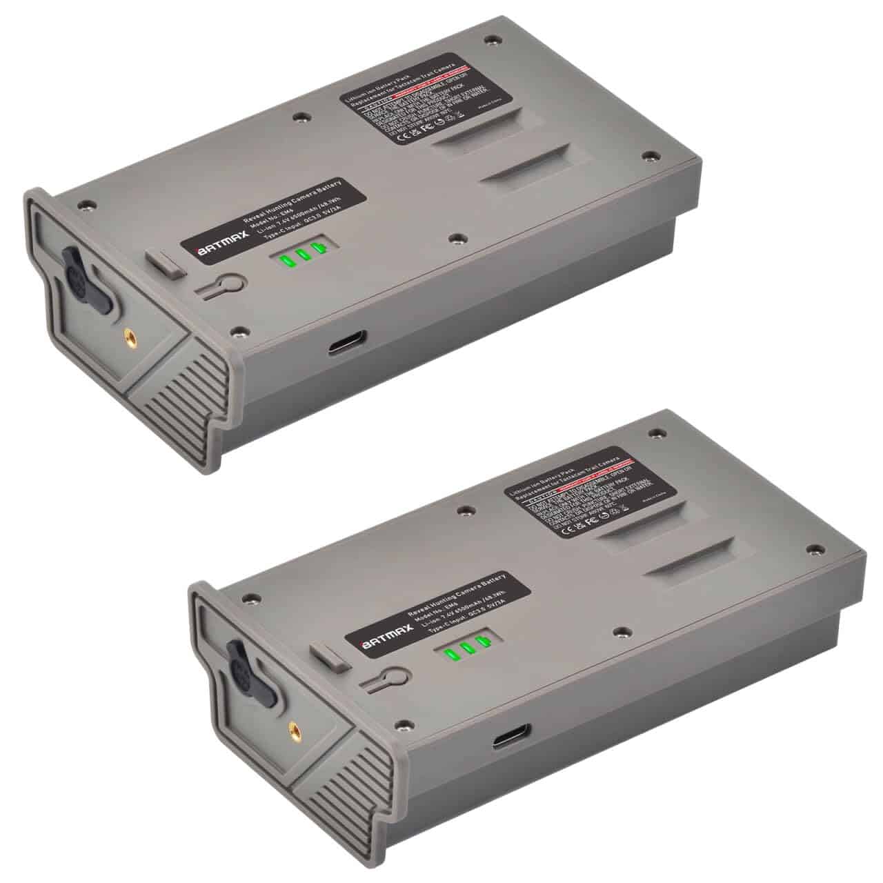 Batmax 2X 6500mAh Batería USB-C para Cámara de Rastreo y