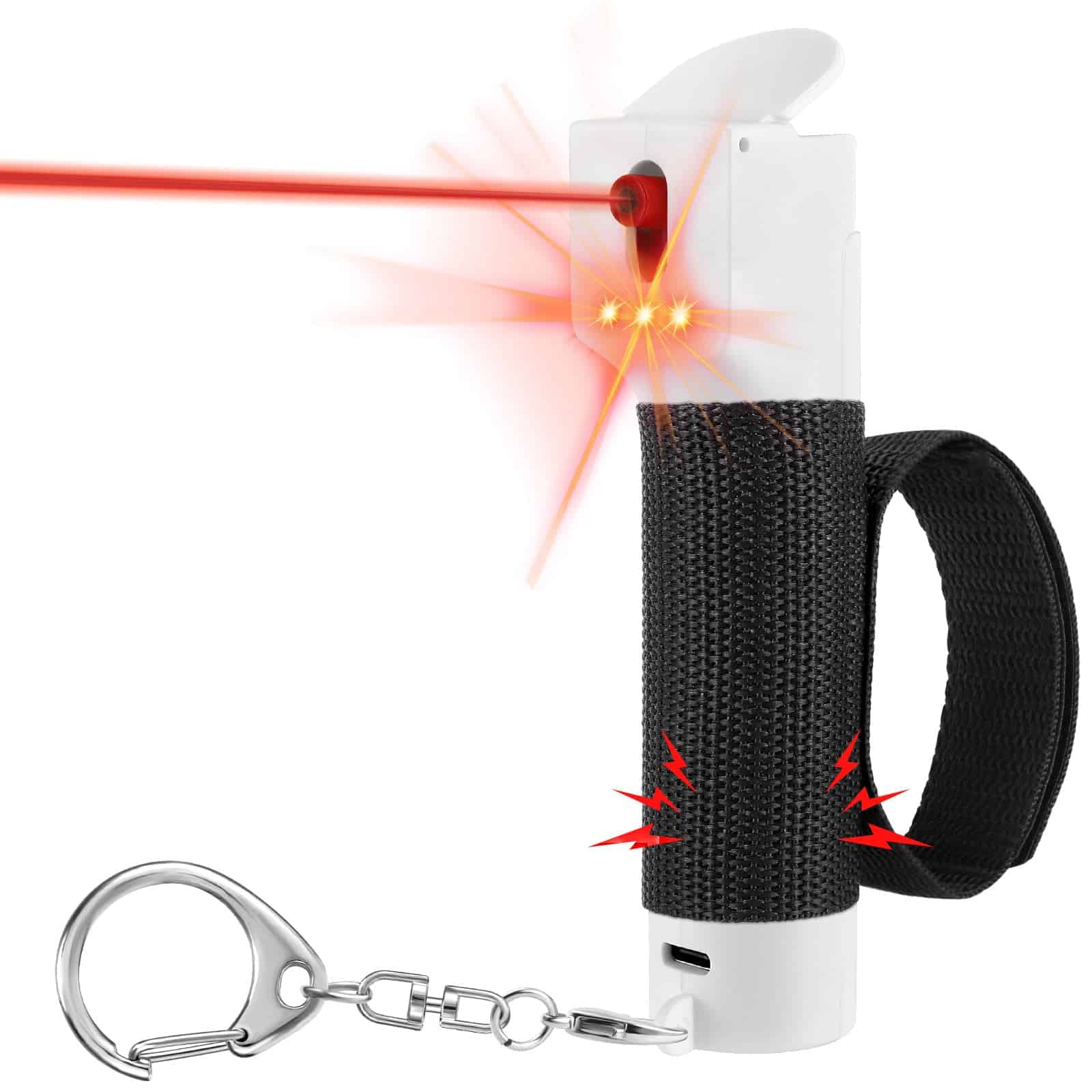 Llavero de Alarma de Seguridad Personal 3 en 1, Spray de
