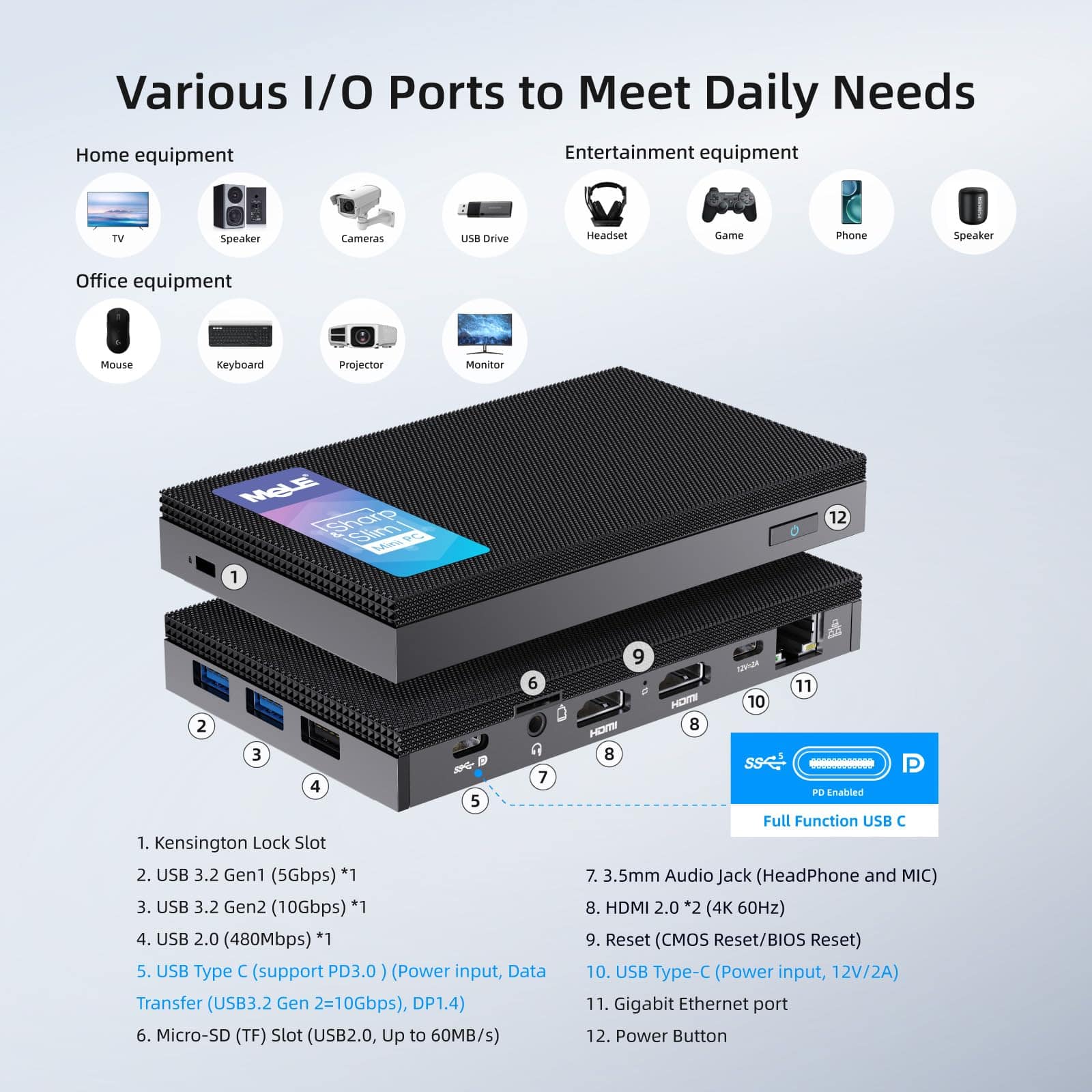 Alternative view of MeLE Quieter4C Mini PC sin ventilador con Win 11 Pro N100