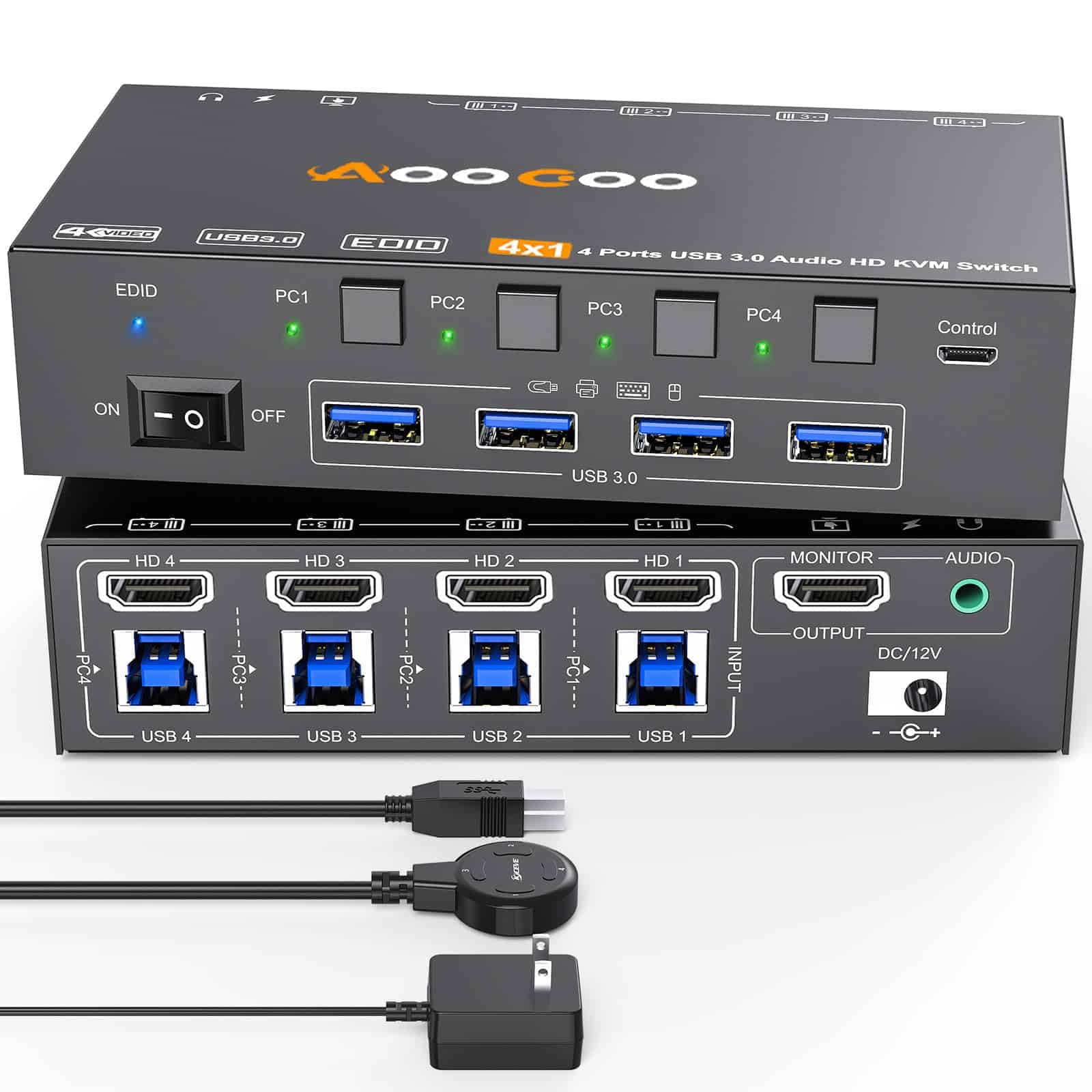 Switch KVM HDMI 8K@60Hz/4K@144Hz, Switch KVM HDMI para 4