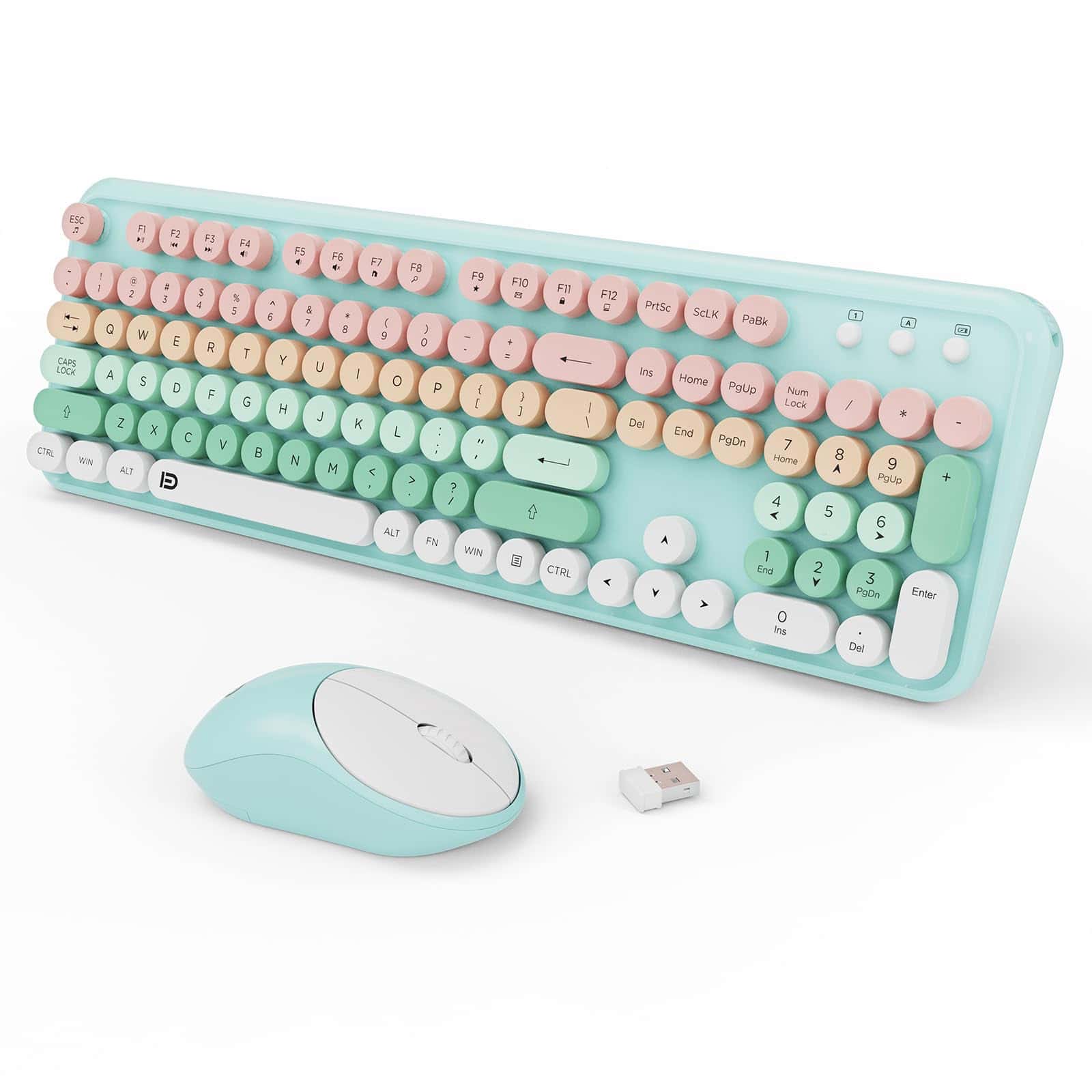 Combo de Teclado y Ratón Inalámbrico, Teclado -Azul