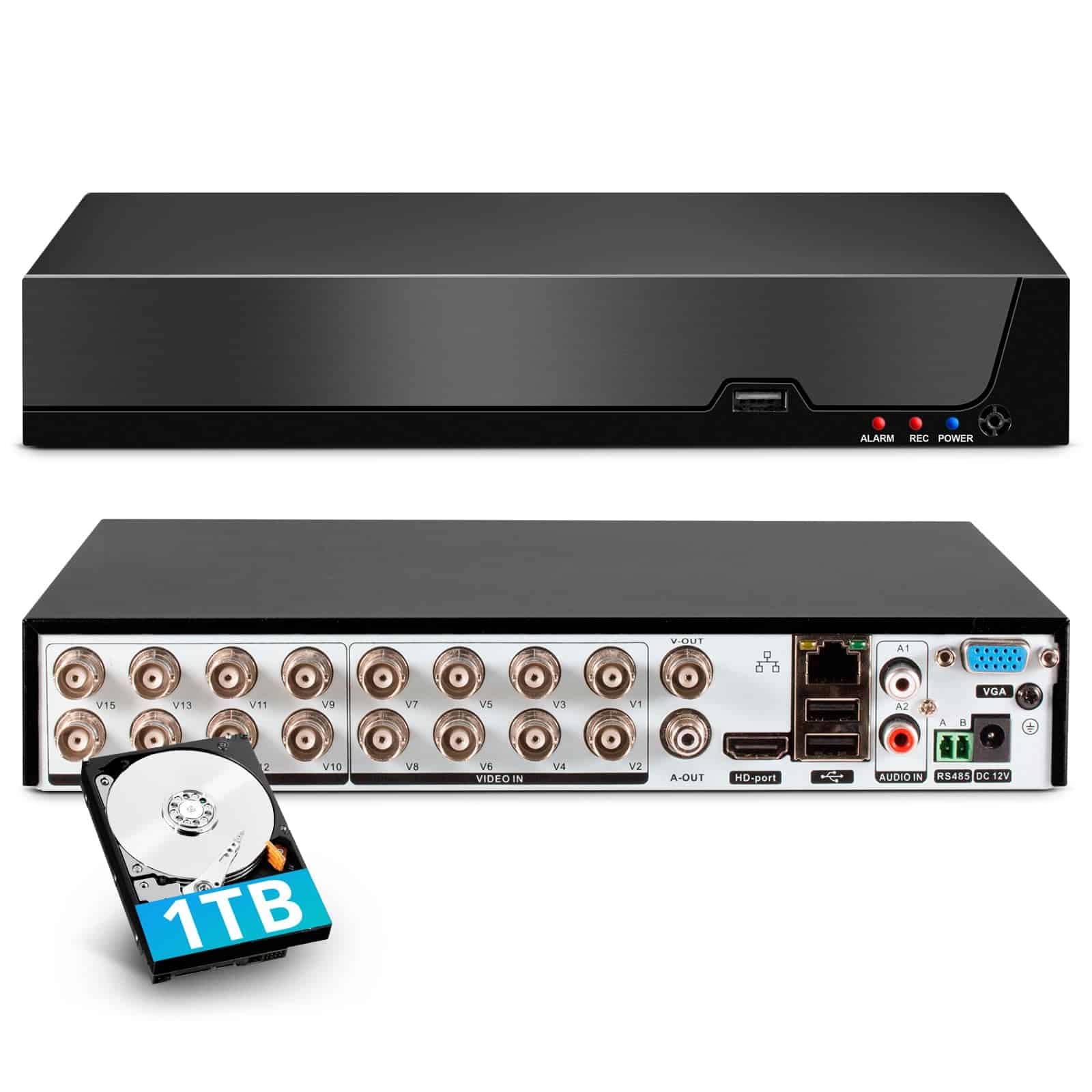 DVR de 16 Canales para Cámara de Seguridad con Disco Duro