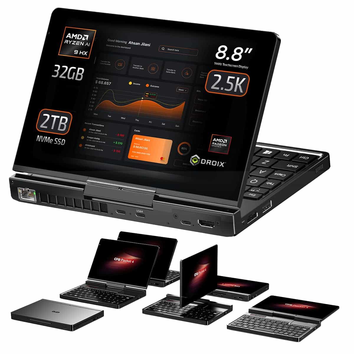 GPD Pocket 4: Mini Laptop con procesador AMD Ryzen AI 9 HX – Lapson México