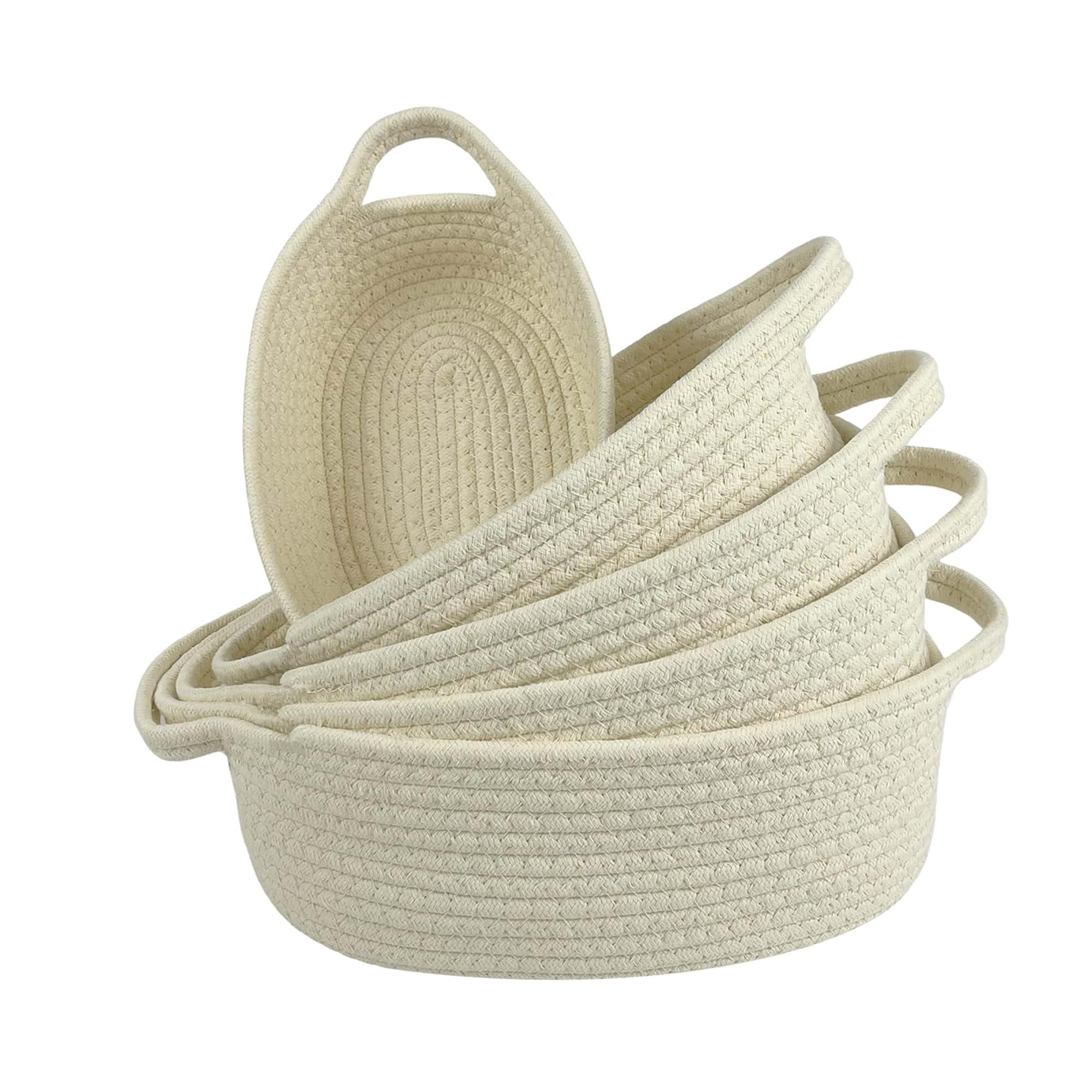 Set de 5 cestas de almacenamiento de -Beige