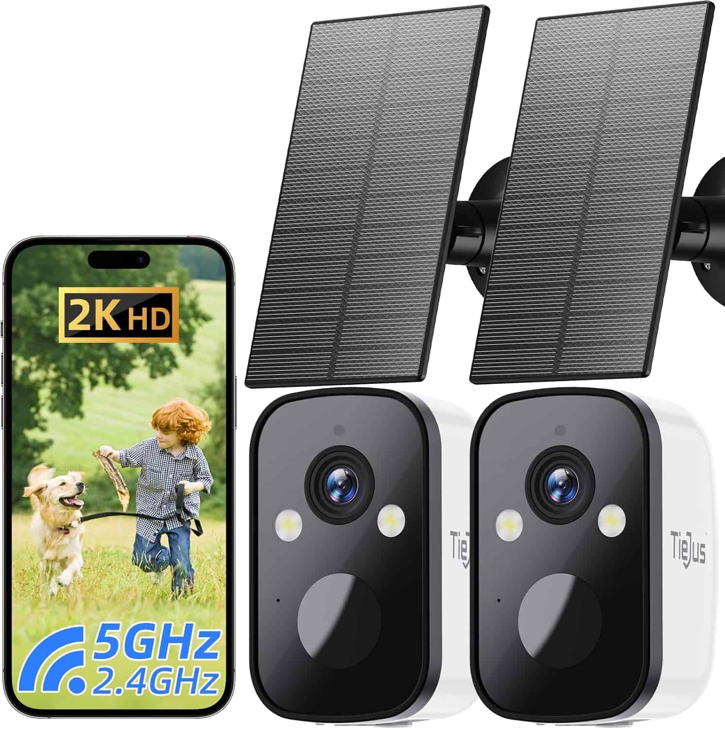 Cámaras de Seguridad Solar TIEJUS 5G Inalámbricas para
