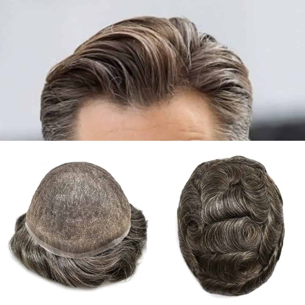 Toupee para Hombres Sistema de Reemplazo de -#350 Café Oscur