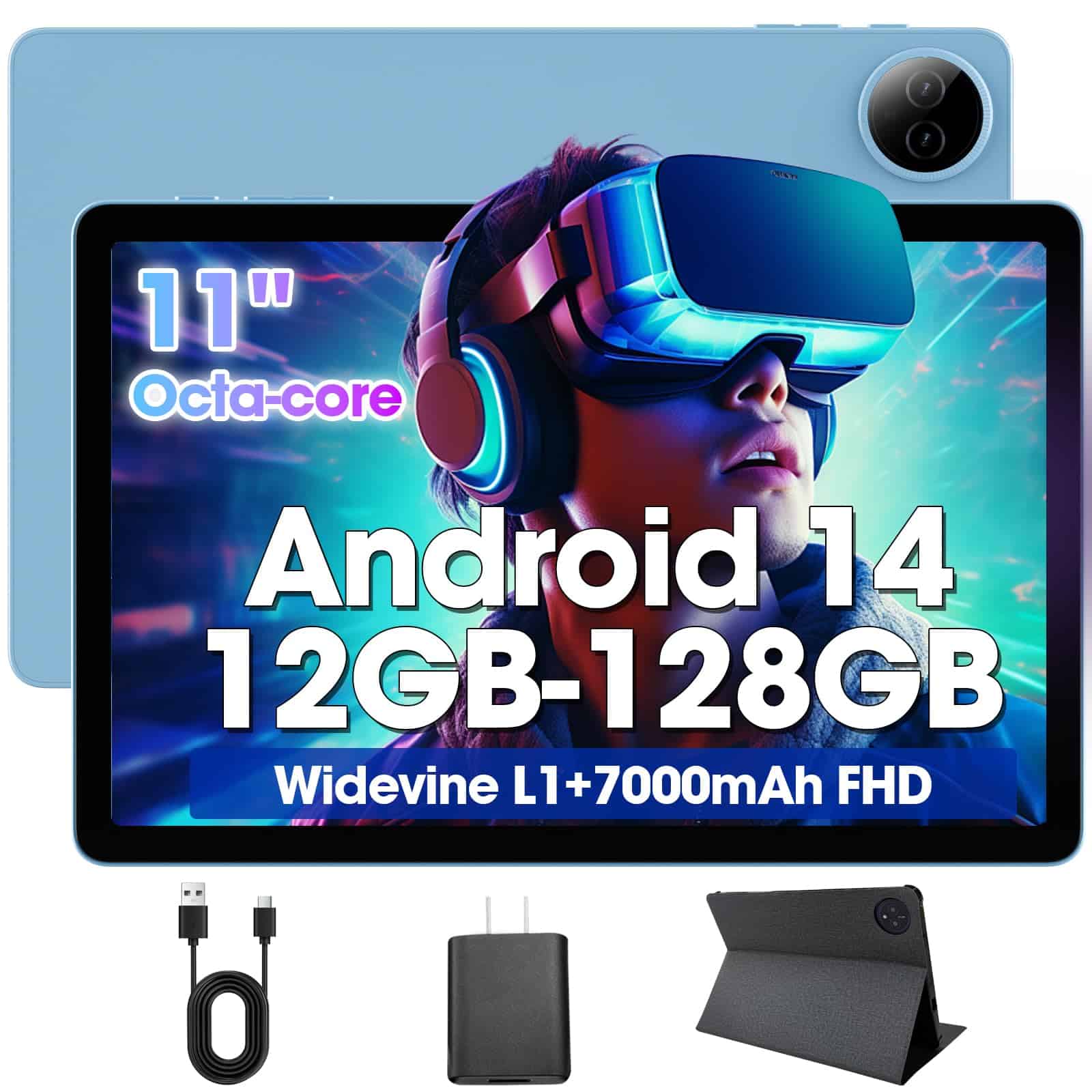 Tableta Android 14 de 2025 de 11 pulgadas para Juegos,